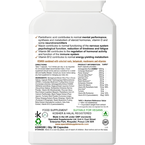 Ashwagandha Botanical Complex (ASWG90) caps