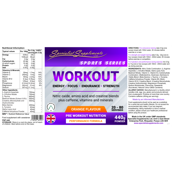 Workout (PWT-440) pdr (SPECIAL OFFER)