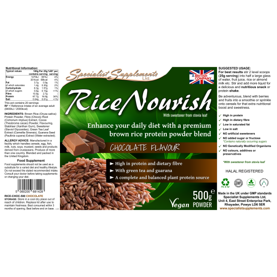 RiceNourish (Chocolate) (RICE-CHOC-500) pdr