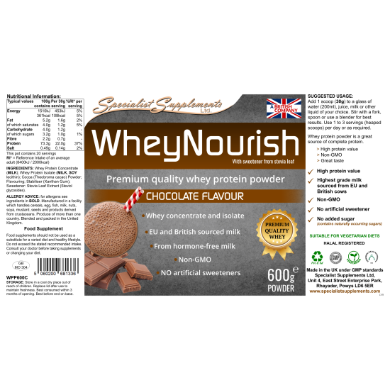 WheyNourish (Chocolate) (WPP600C) pdr (SPECIAL OFFER)