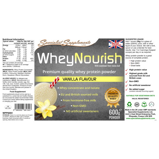 WheyNourish (Vanilla) (WPP600V) pdr (SPECIAL OFFER)
